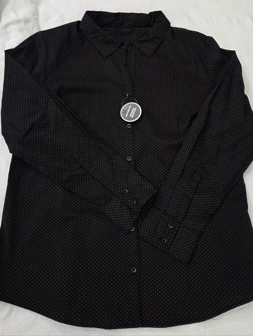 George Black Beige Polka Dot Button Down Shirt Long Sleeve XL (16-18) 3 for $20